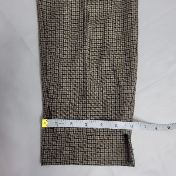 ZARA trouser plaid pant straight leg mid rise step hem 6 - Picture 10 of 10